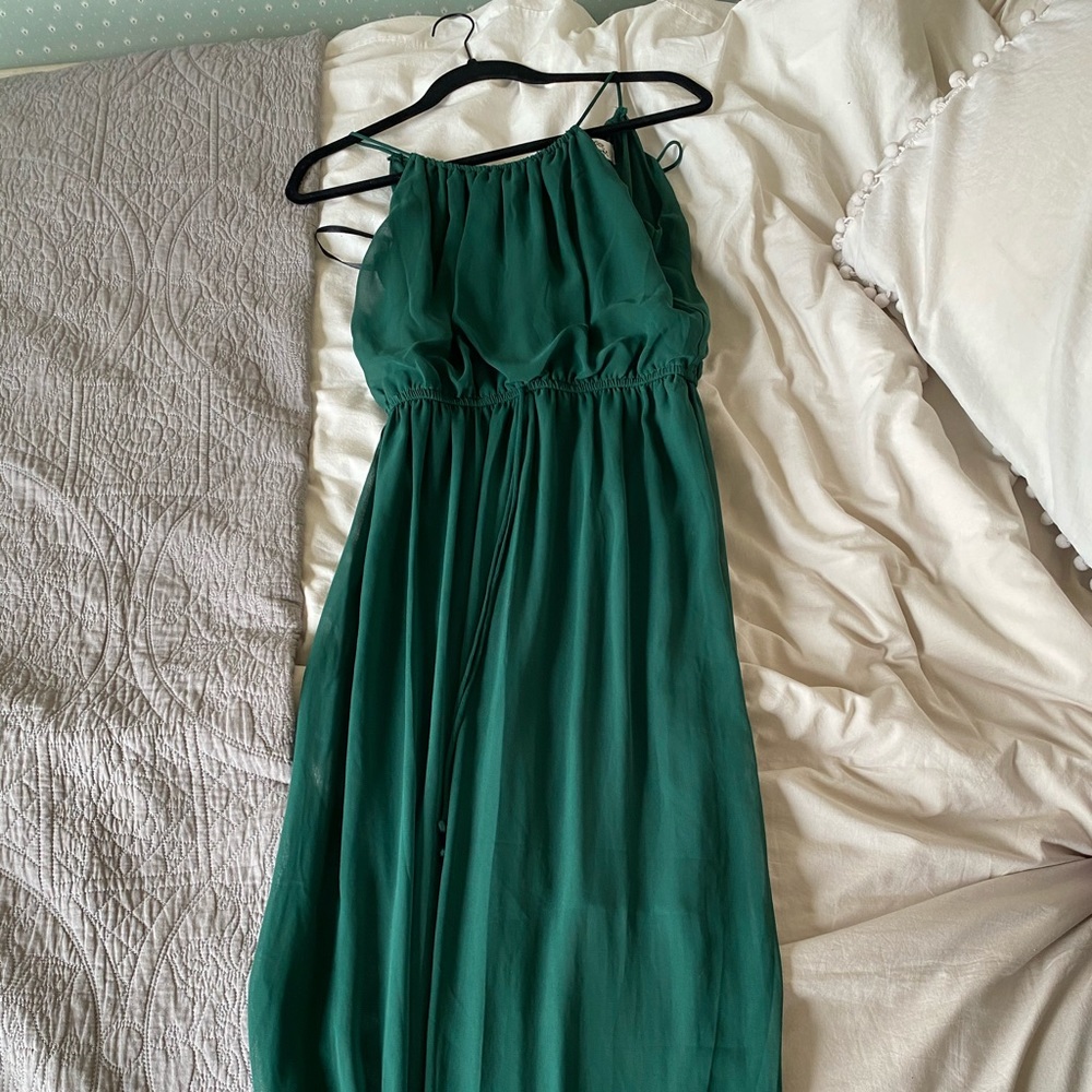 Green maxi dress